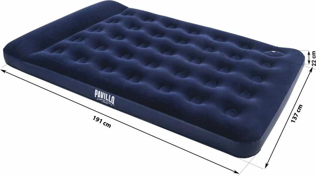 Dyshek ajri dopio Bestway 67225 191x137x28 cm, me pompë këmbë, blu