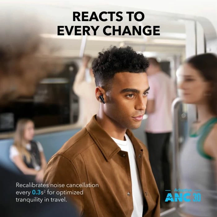 Kufje ANKER Soundcore Liberty 4 Pro A3954GF1, wireless, ANC adaptiv, Bluetooth 5.3, IP55, deri 40 orë me kuti, e zezë me shkëlqim, set me kuti karikimi