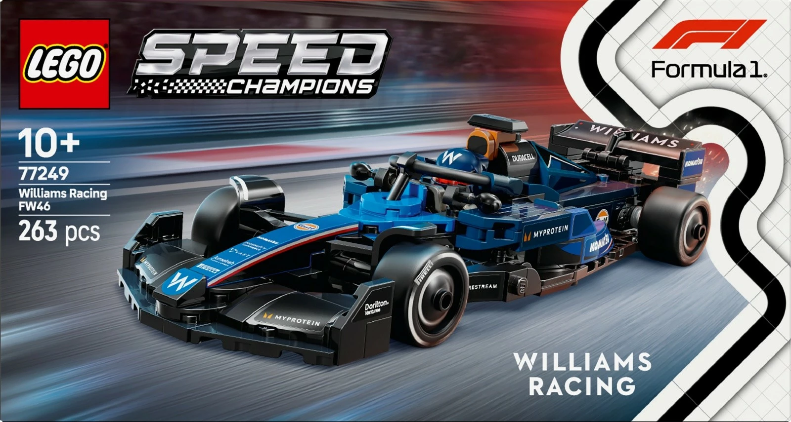 Set LEGO Speed Champions Williams Racing FW46, 263 pjesë, për fëmijë 10+, Plastikë