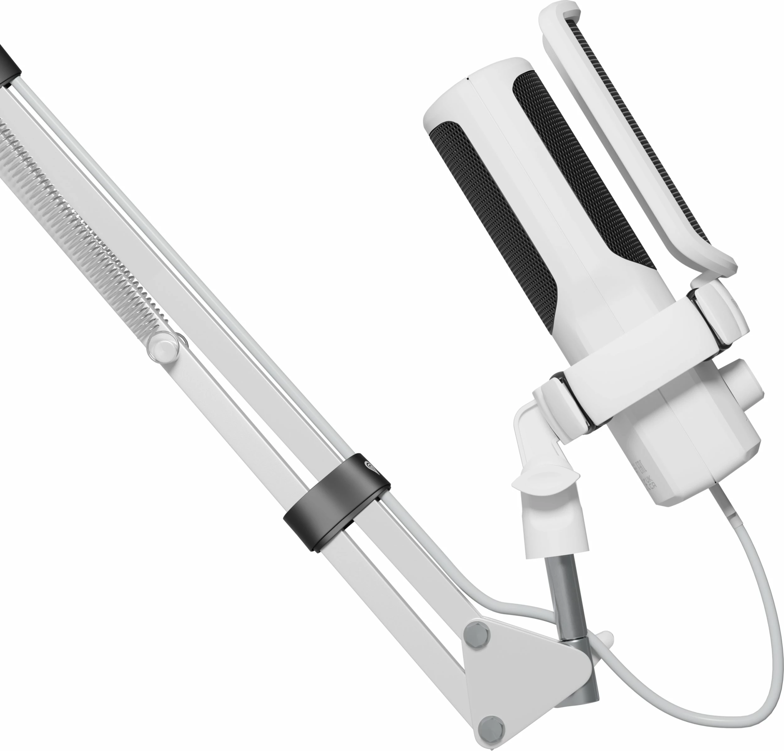Mikrofon kondensator GENESIS Radium 251 (NGM-2355) USB-C, kardioid, RGB, set me krah dhe pop filter, i bardhë