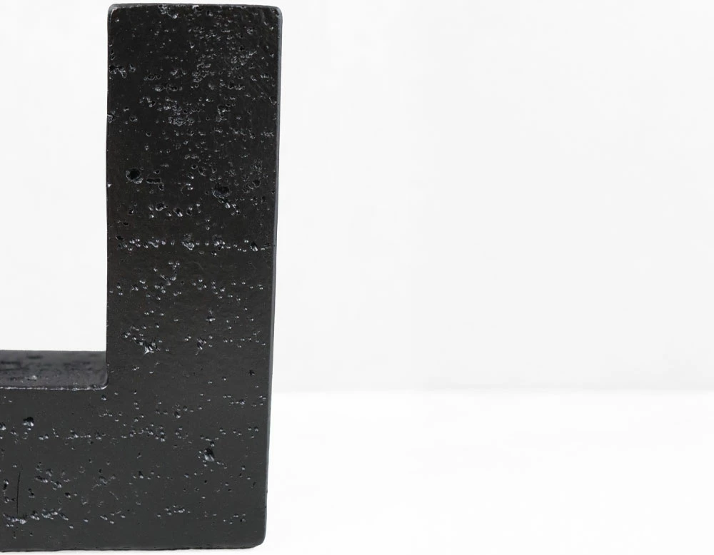 Mbajtës qirinjsh FLUX II, dekor, rrëshirë, ngjyrë e zezë, 12x4x16cm