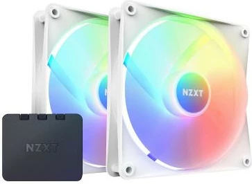 Ventilator kasë PC, NZXT F Series F140 RGB Core Twin Pack RF-C14DF-W1/RFC14DFW1, 140mm, RGB, 500rpm, 34dB, i bardhë, set dysh