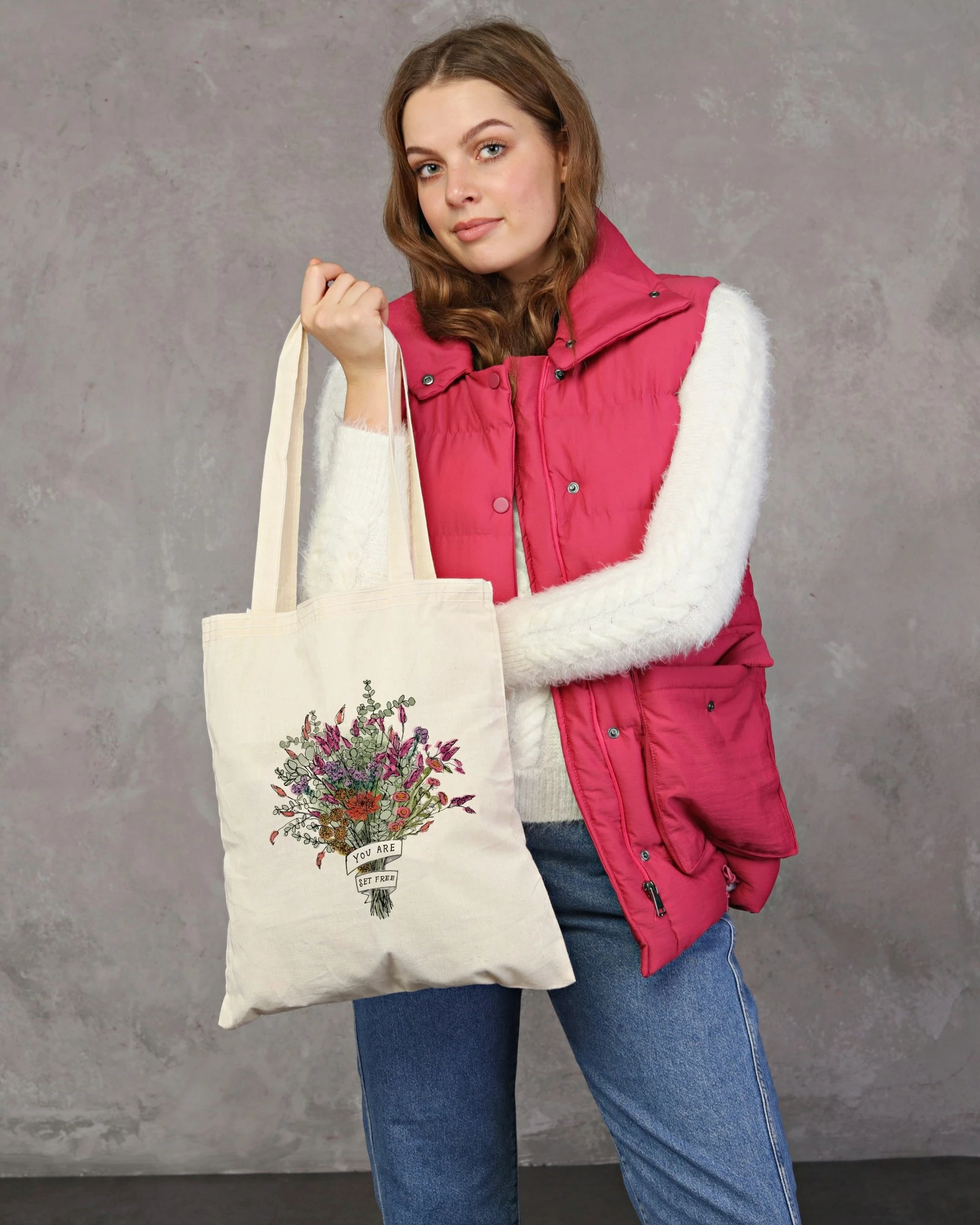 Çantë tote Zoozie Bags, krem, 35x40cm, 0481