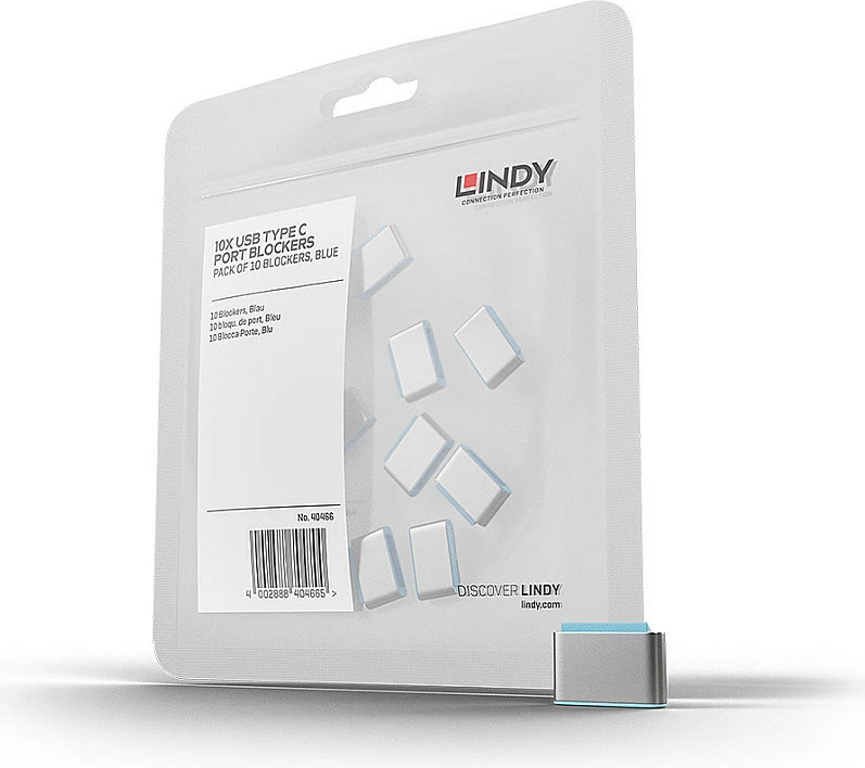 Bllokues porte USB-C LINDY, 10 copë, blu