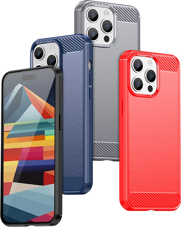 Mbështjellës për celular Hurtel Carbon Case për iPhone 15 Pro, TPU, kaltër