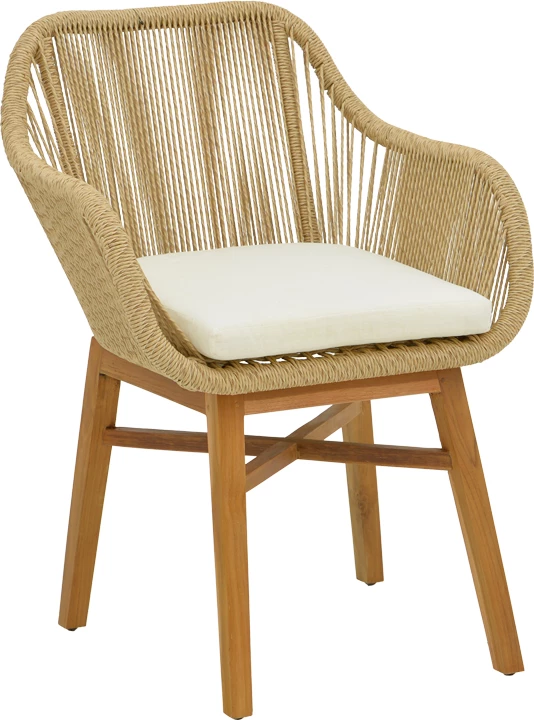 Tavolinë me karrige 7 copë, ngjyrë natyrale-bezhë, Φ80x75cm