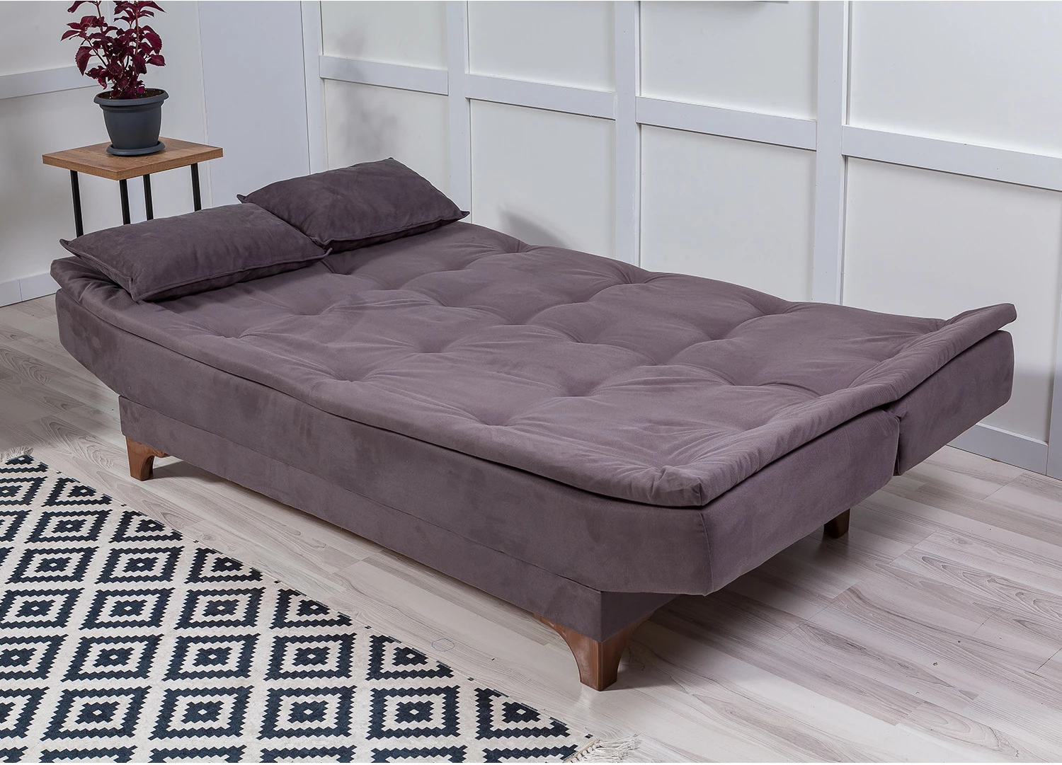 Divan-krevat treshe, ngjyrë antracit, Atelier del Sofa, Kelebek