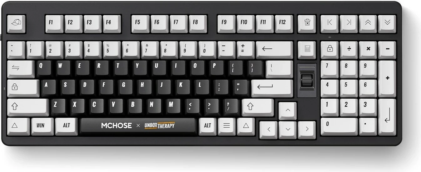 Tastierë mekanike Mchose UT98, 96%, RGB, wireless/USB-C, bardhë-zi