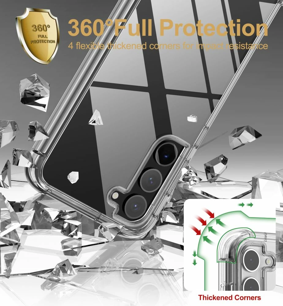Mbështjellës, Tech-Protect Kevlar për Samsung Galaxy S23+, ndërtim dy-shtresor me mbrojtës ekrani të integruar, mbrojtje 360°, transparente