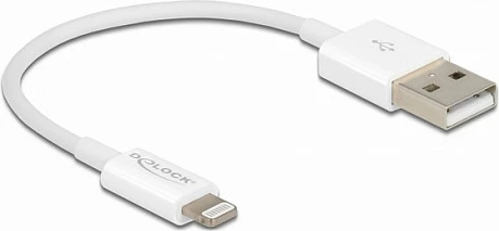 Kabllo USB DeLOCK USB-A në Lightning, 0.15 m, USB 2.0, e bardhë