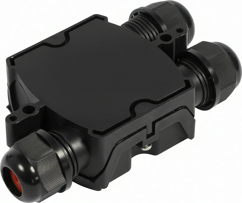 Kuti lidhëse kabllosh Synergy21, IP66, 3 porta, e zezë