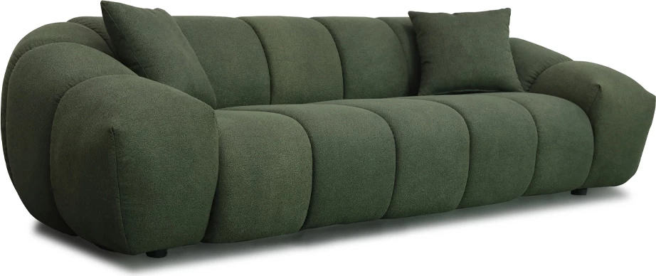 Divan BOSSANOVA, 3 vende, ngjyrë e gjelbër e errët, 255x115x71cm