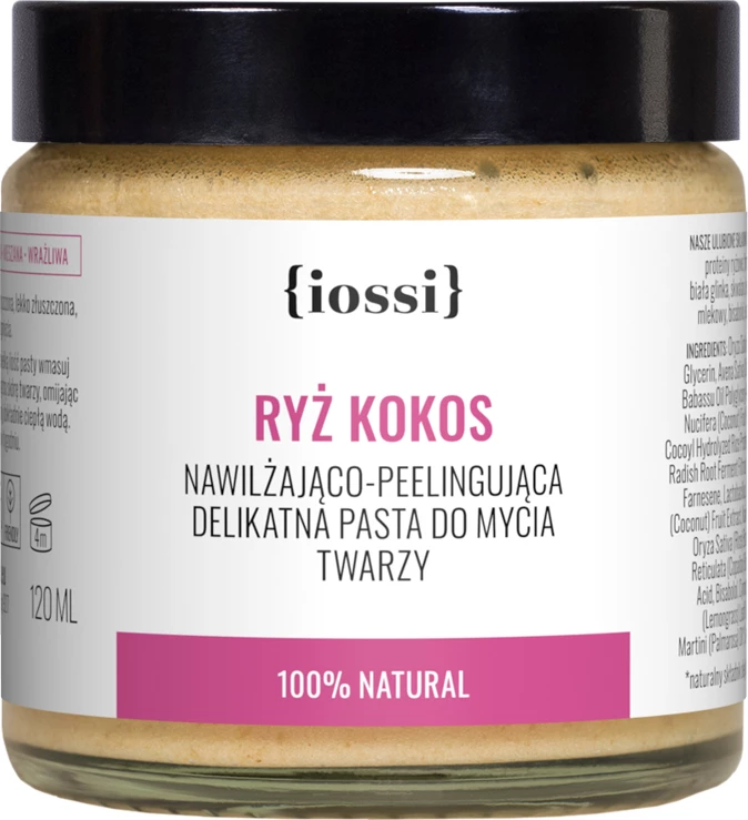 Paste pastrimi dhe eksfolimi fytyre Iossi Rice and Coconut për femra 120ml