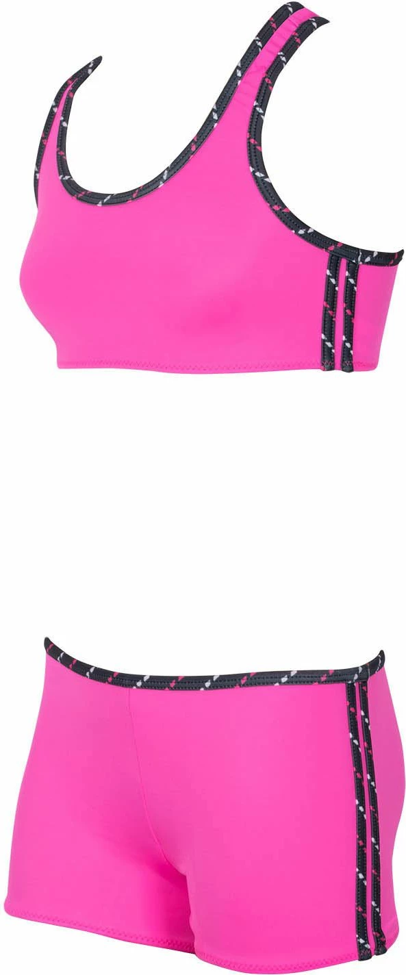 Set bikini sportiv, ngjyrë rozë neon, 2 pjesë, Jumeon