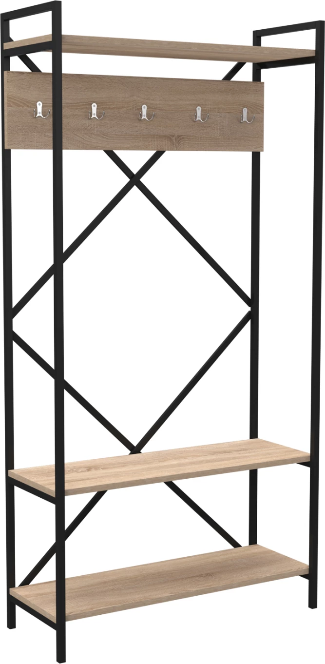 Mobilje hyrëse NAVIS FH18188 melaminë, kornizë metalike e zezë, 90x34x180H cm