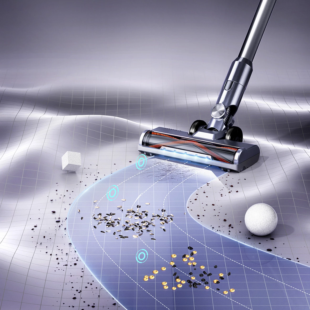 Fshesë me korrent pa kabllo UWANT V100, 200AW, 20000mAh, Gri, set me bazë 4-në-1