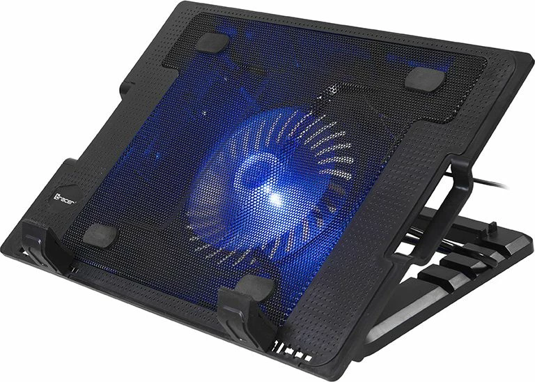 Pad ftohës për laptop Tracer Icestorm TRASTA46338, 17\", 1x125mm fan LED blu, 2x USB 2.0, i zi