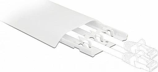 Kanal kabllosh DeLOCK 85x10 mm, 300 mm, vetëngjitës, 2 copë, i bardhë