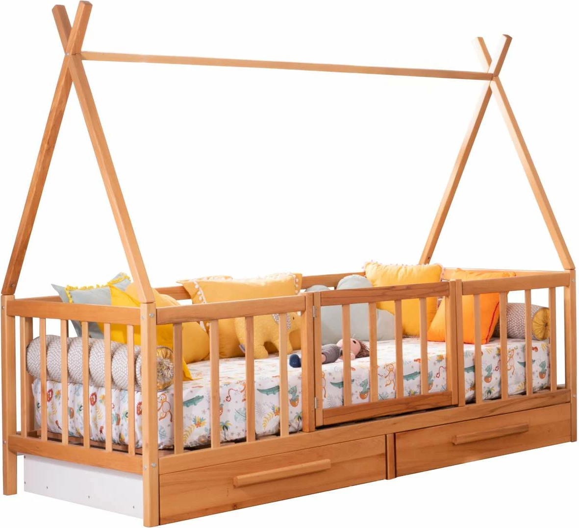 Krevat shtëpizë për fëmijë, ngjyrë natyrale, Skye Decor, Woody