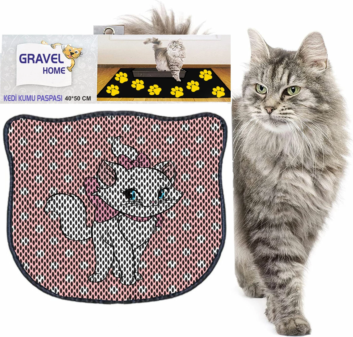 Tapet për rërë maceje, shumëngjyrësh, Paws & Whiskers, Kdkafa0150, 40x50cm