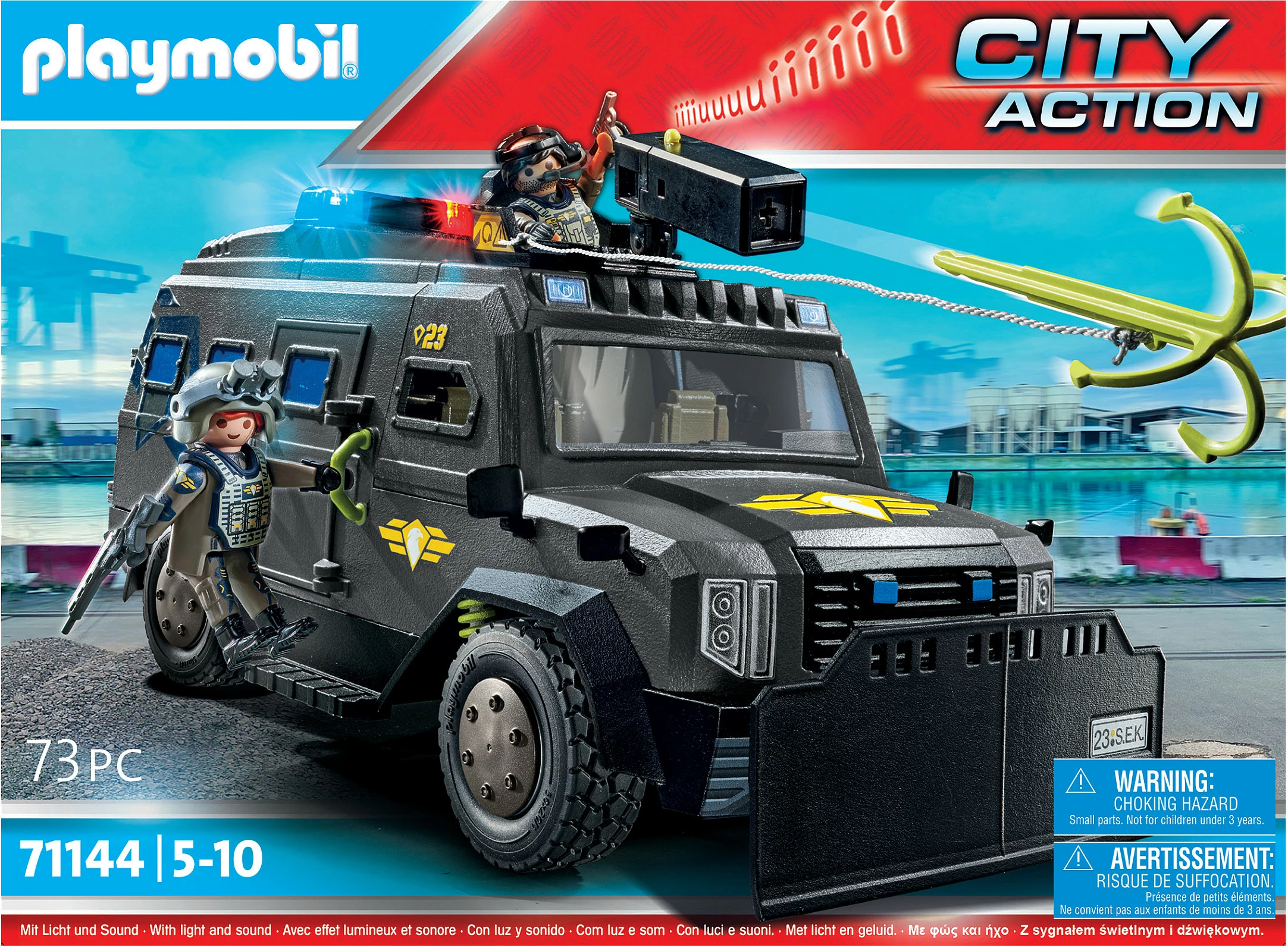 Set lodër Playmobil City Action SWAT 71144, automjet terreni, 37 pjesë, shumëngjyrësh