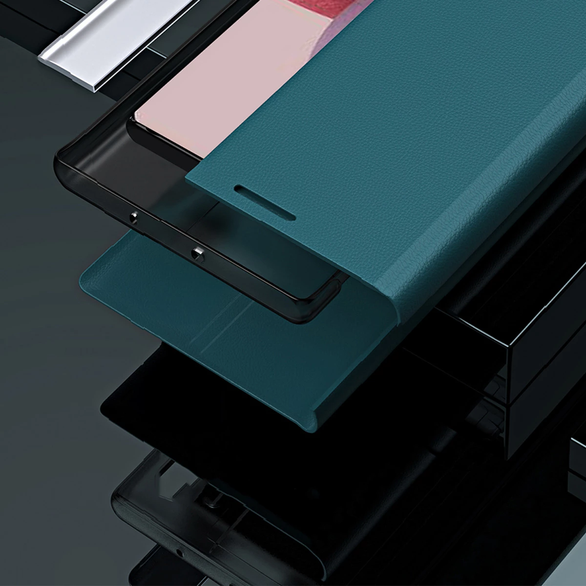 Mbështjellës Hurtel Sleep Case Pro për Samsung Galaxy S23+, me qëndrim, e zezë