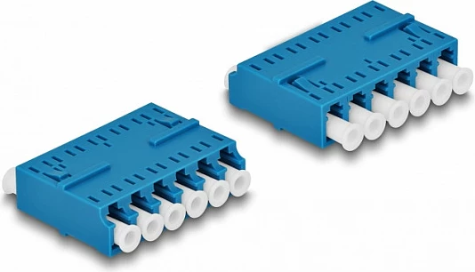 Adapter fibër optik DeLOCK LC/LC Hexaplex, femër-në-femër, 12 porta, HD, blu