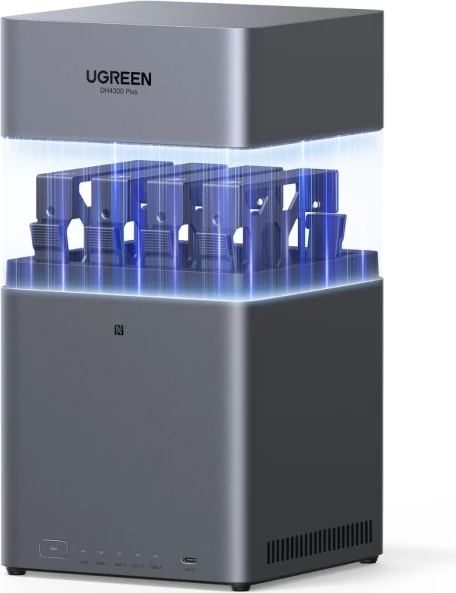 Server NAS UGREEN NASync DH4300 Plus 85660, 4-bay, ARM 8-core, 8GB LPDDR4X, 2.5GbE, Gri