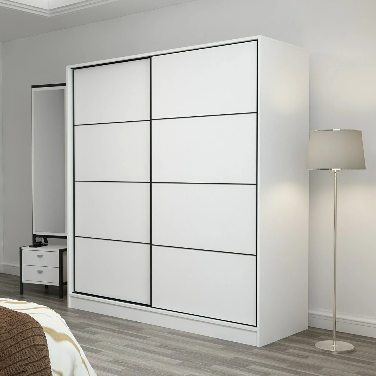 Dollap Hanah Home Kale, i bardhë, 180x190x52 cm
