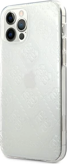 Mbështjellës Guess GUHCP12L3D4GTR për iPhone 12 Pro Max 6.7", transparent, 4G 3D Pattern