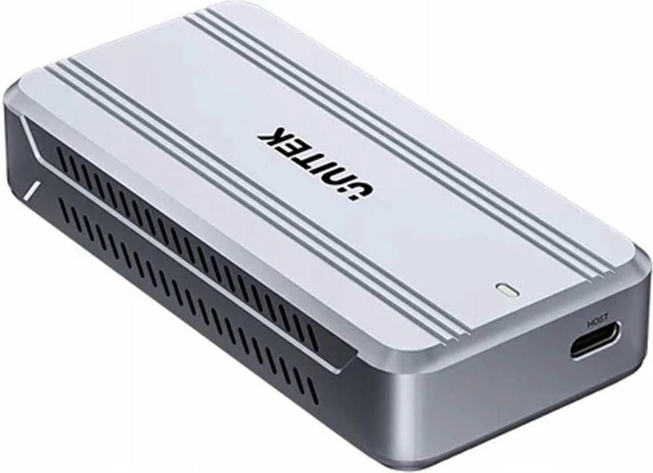Kasë e jashtme për SSD M.2 NVMe Unitek S1242AGY, USB4 40Gbps, ftohje aktive, USB-C, 2242/2260/2280, gri