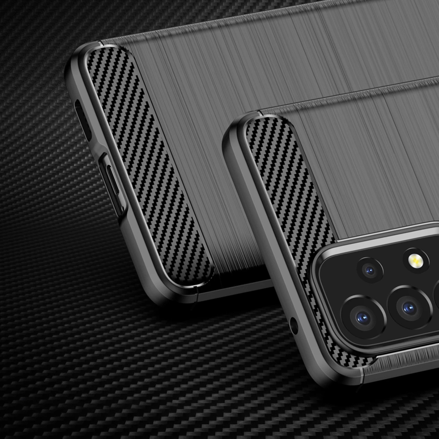 Mbështjellës Hurtel Carbon Case për Samsung Galaxy A53 5G, i zi