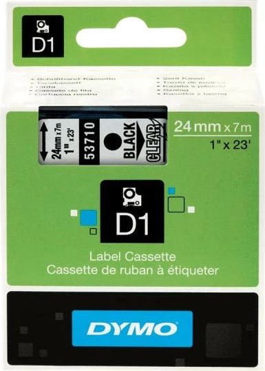 Kasetë shirit etiketues Dymo D1 53710 (S0720920) 24mm x 7m, poliester, i tejdukshëm me tekst të zi