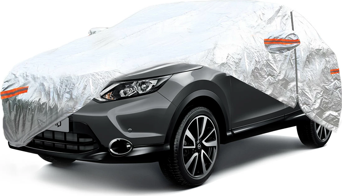 Mbulesë makine alumini me zinxhir – Reflektive 120 g + pambuk, Argjend, SUV/VAN L