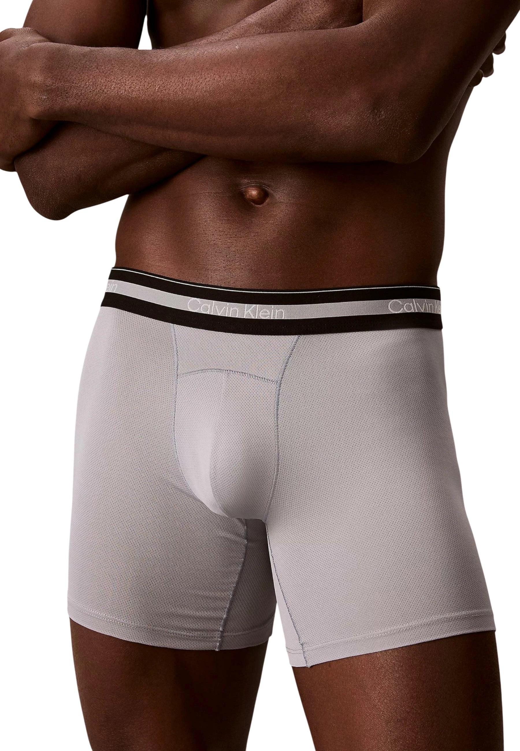 Të brendshme boxer brief 3-palëshe për meshkuj Calvin Klein Underwear LV00NB4537, gri-kaltër [Madhësia: M]
