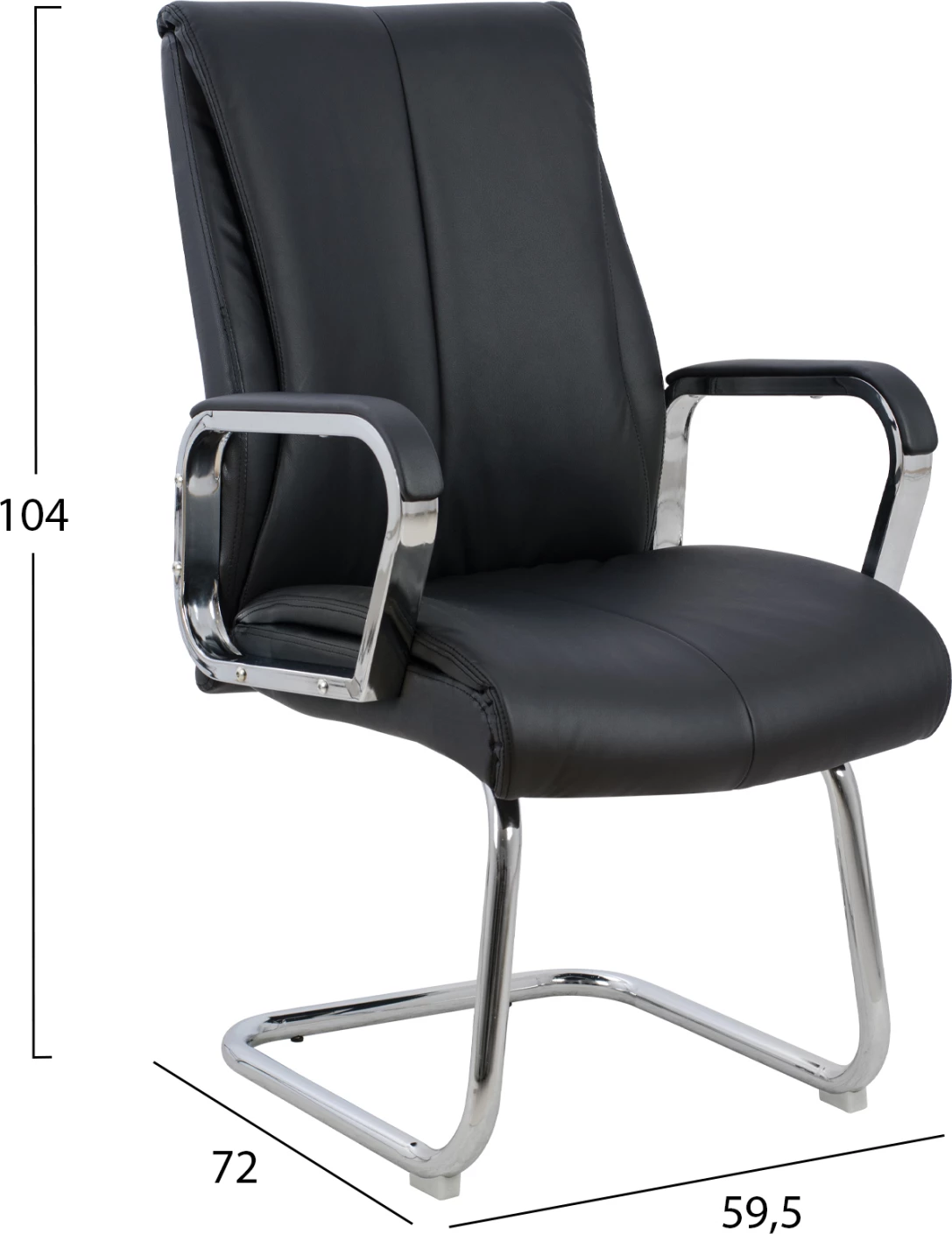 Karrige për zyre konferencash FH1094.01, set prej 2 copë, e zezë