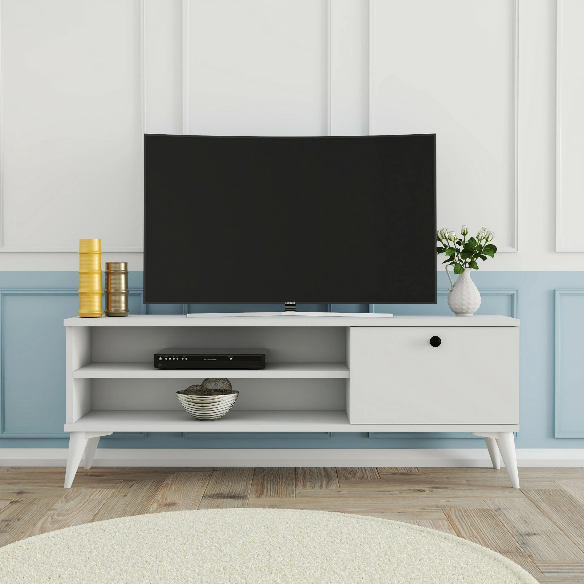 Komodë TV Hanah Home, Retro 1564, ngjyrë e bardhë