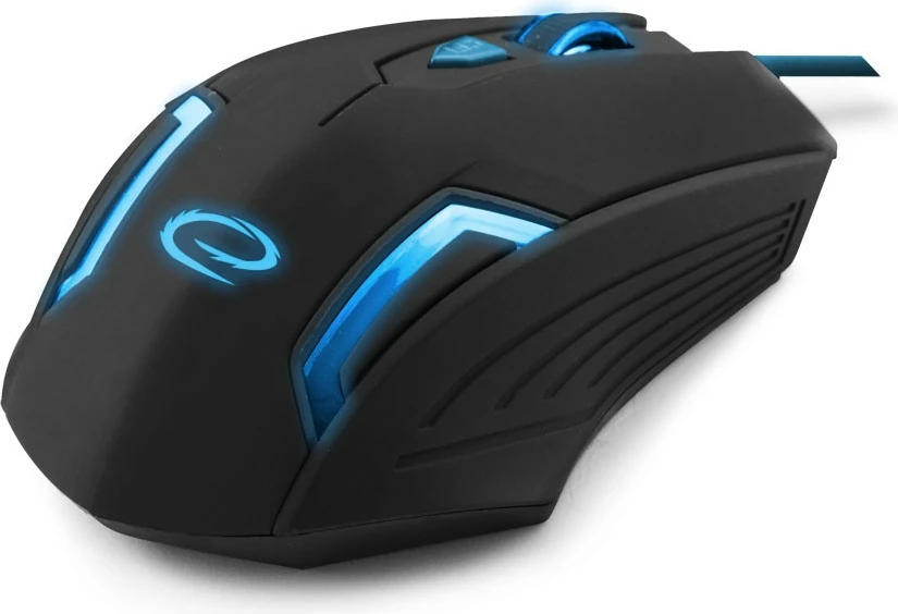 Maus gaming Esperanza Fighter EGM205B, me tela, 2400 DPI, zi/kaltër