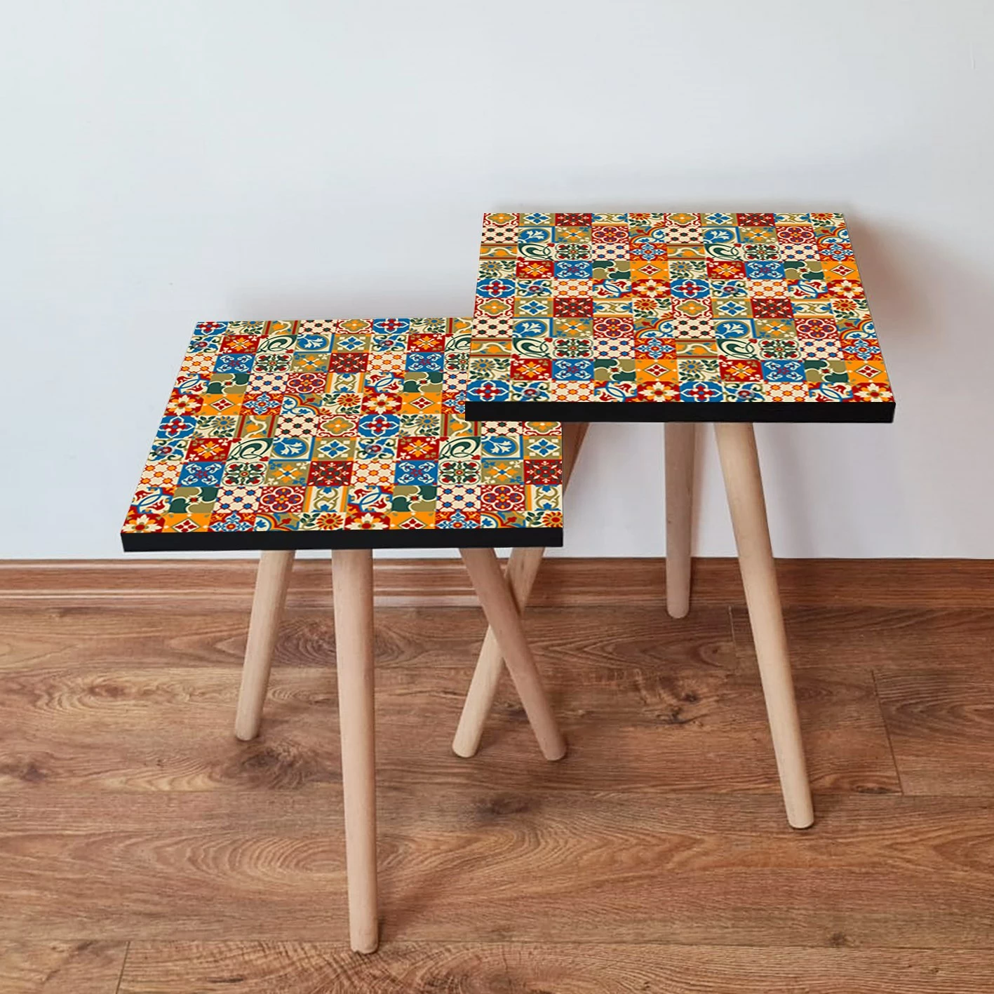 Set tavolinash të vendosshme, shumëngjyrëshe, Skye Decor, 2 copë, 2Shp325