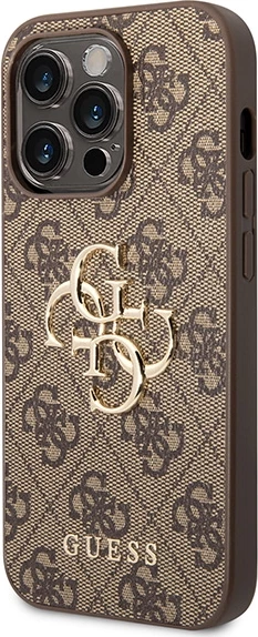 Mbështjellës Guess GUHCP15X4GMGBR për iPhone 15 Pro Max 6.7", 4G Big Metal Logo, Kafe