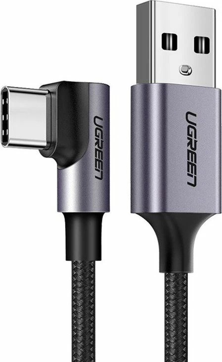 Kabllo USB-A në USB-C Ugreen US284 (50941) 1 m, këndore, Quick Charge 3.0, Gri