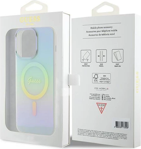 Mbështjellës Guess GUHMP15XHITSQ për iPhone 15 Pro Max, MagSafe, turkeze
