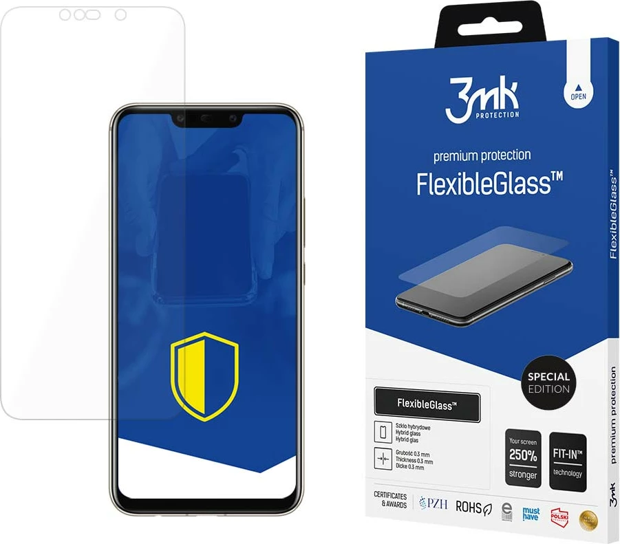Mbrojtës ekrani xham hibrid, 3mk Protection FlexibleGlass Special Edition, për Huawei Mate 20 Lite, 7H antibakterial, Fit-In
