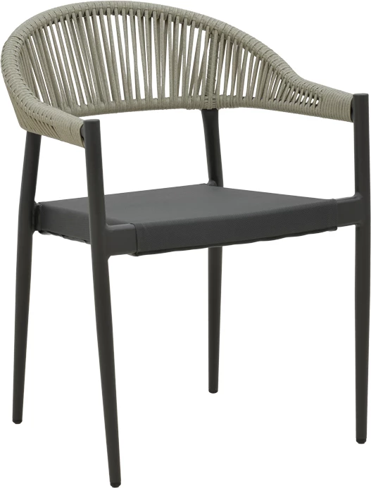 Tavolinë me karrige Elation-Kliton A, alumini, ngjyrë antraciti, set prej 5 copësh, 150x80x74cm