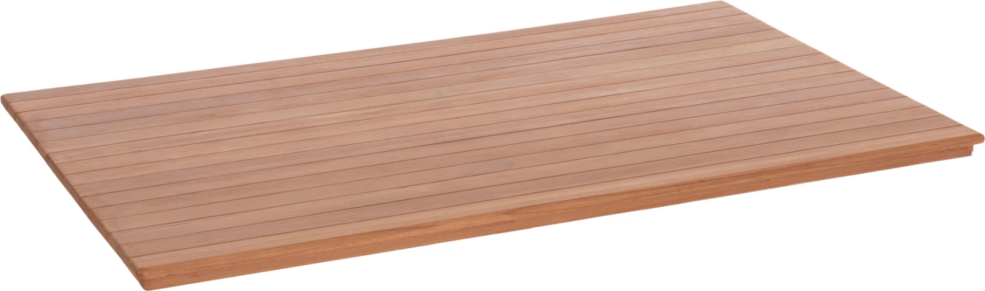 Sipërfaqe tavoline drejtkëndëshe, dru tik natyral, 120x80x4cm