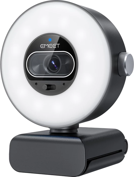 Webcam Emeet SmartCam S600L 4K UHD, ring light, 1080p/60fps, e zezë