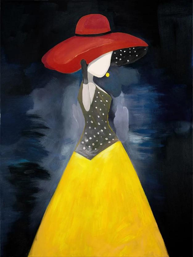 Pikturë dekorative MIDNIGHT GIRL, kanavacë, shumëngjyrëshe, 60x80x4cm, dru