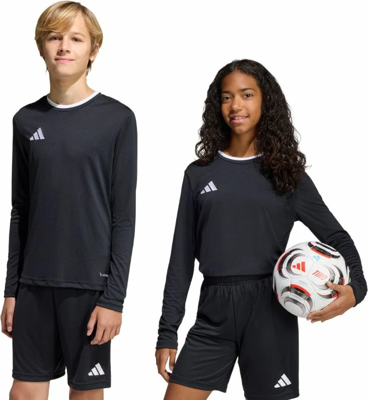 Fanellë me mëngë të gjata për fëmijë adidas, e zezë