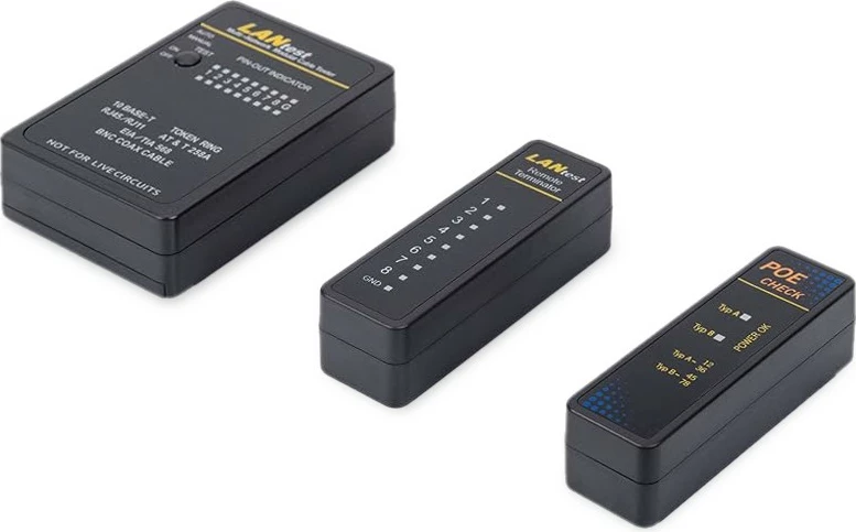 Testues kabllosh rrjeti Equip, RJ45/BNC/PoE, i zi