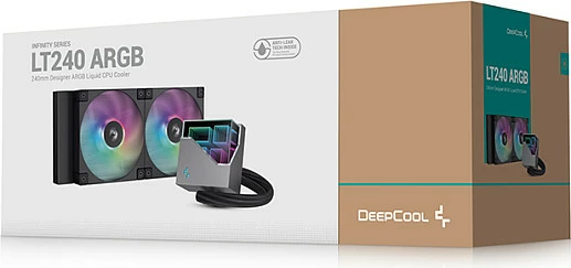 Ftohës lëngshëm AIO DeepCool LT240, radiator 240mm, 2x120mm ARGB, i zi